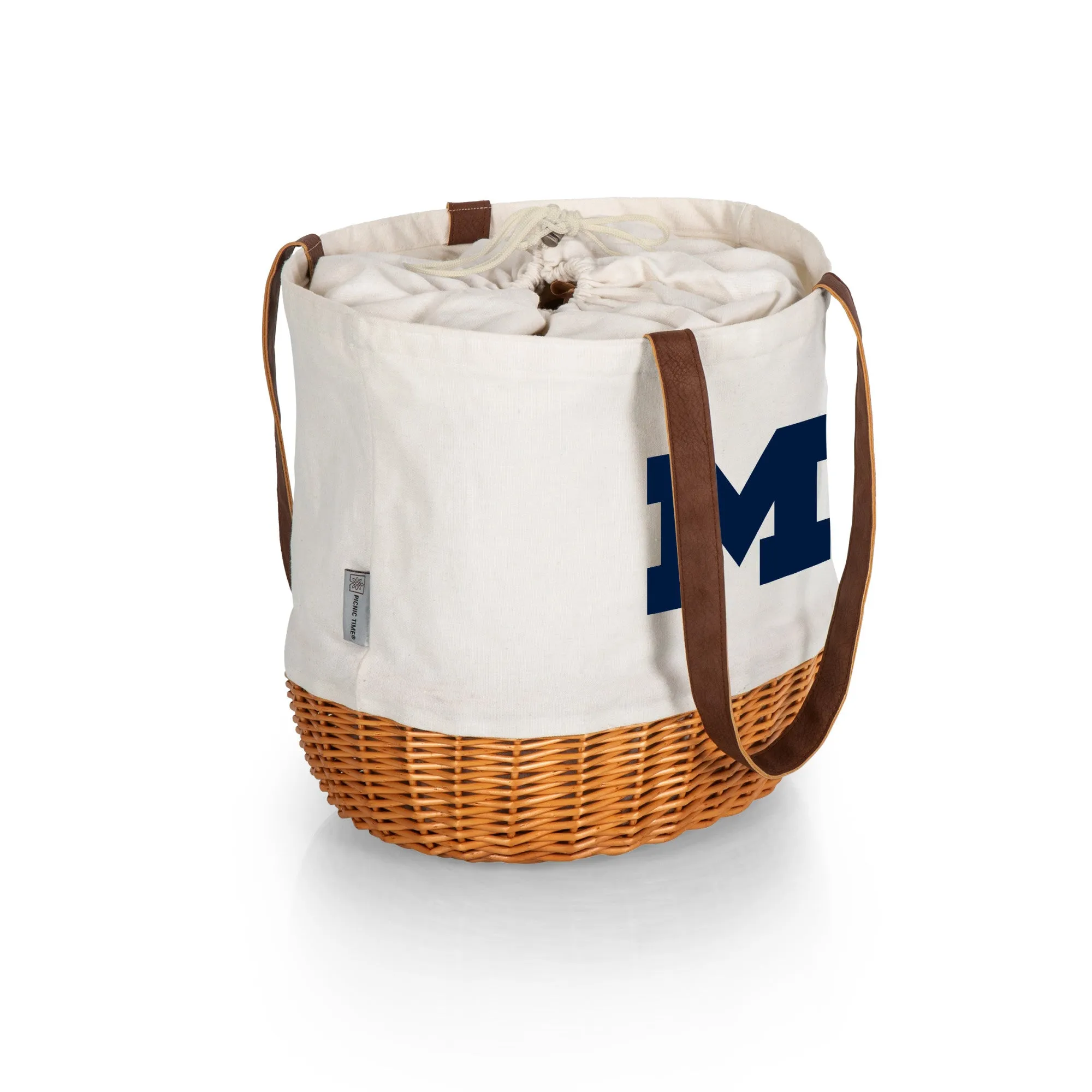 Michigan Wolverines - Coronado Canvas and Willow Basket Tote