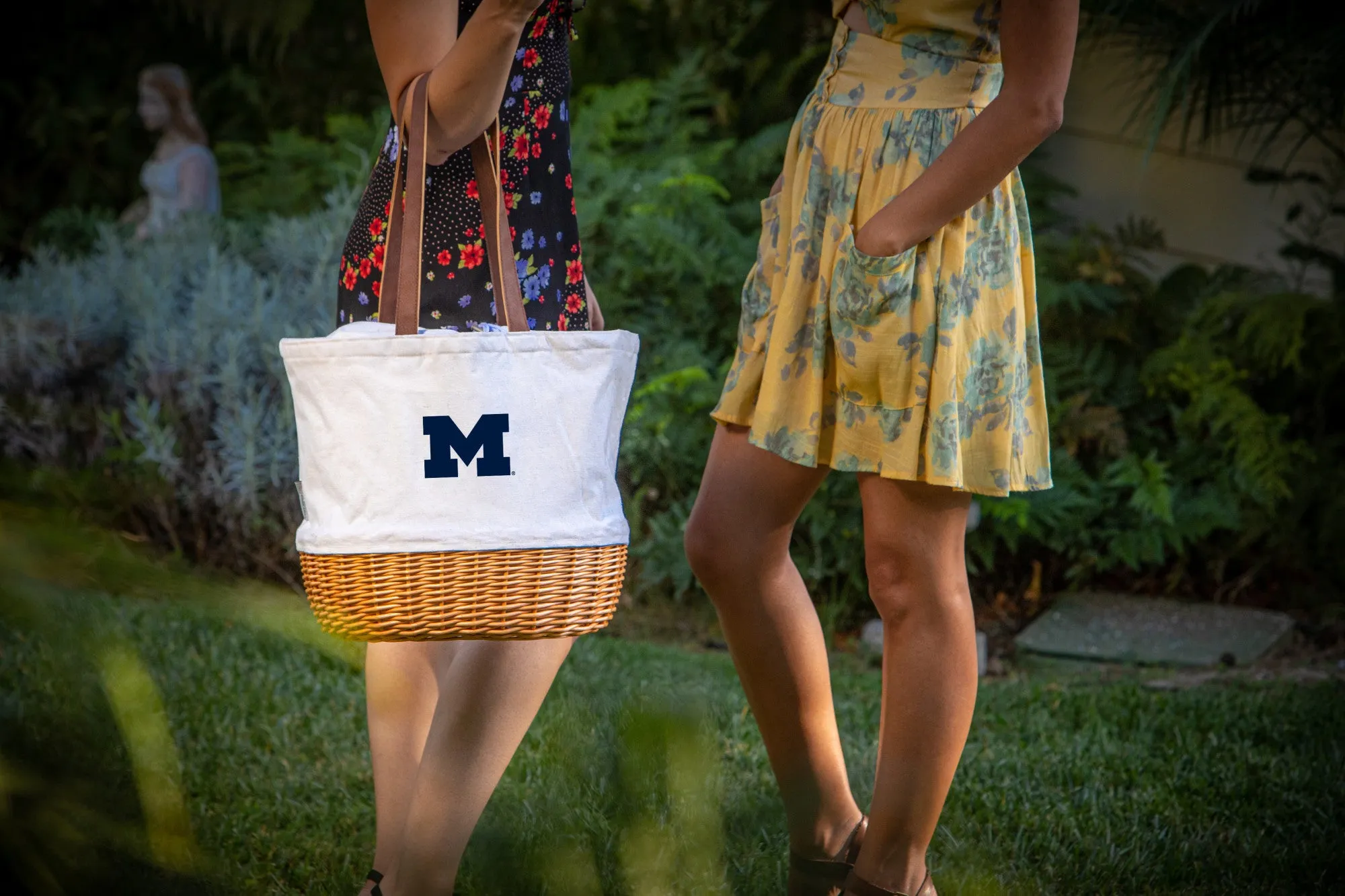 Michigan Wolverines - Coronado Canvas and Willow Basket Tote