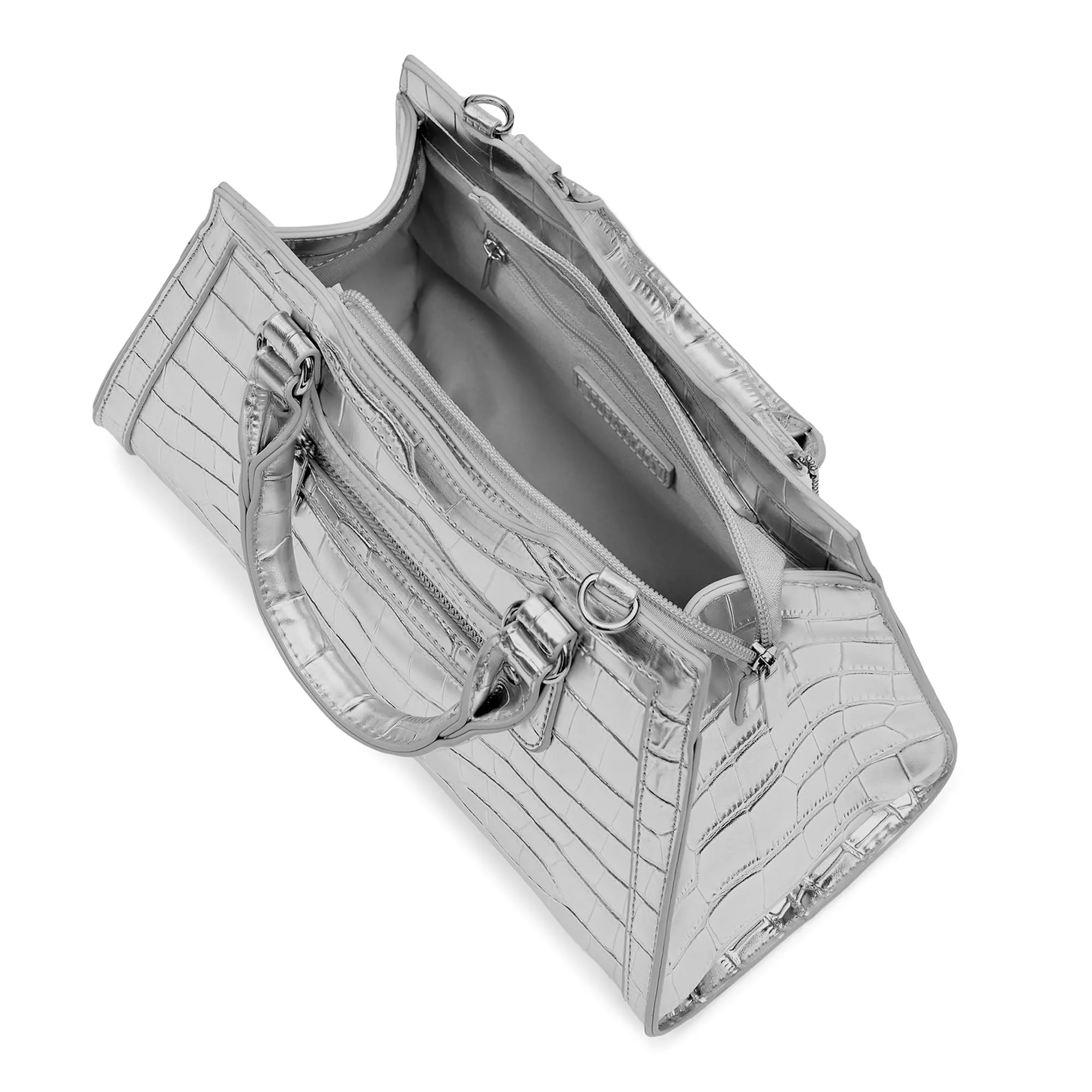 Miraggio Willow Croc-Textured Handbag for Women with Detachable & Adjustable Sling/Crossbody Bag