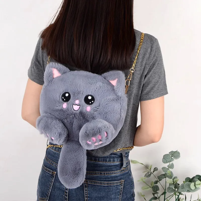 New Shoulder Cute Plush Cats Funny Versatile Cross-Body Bags