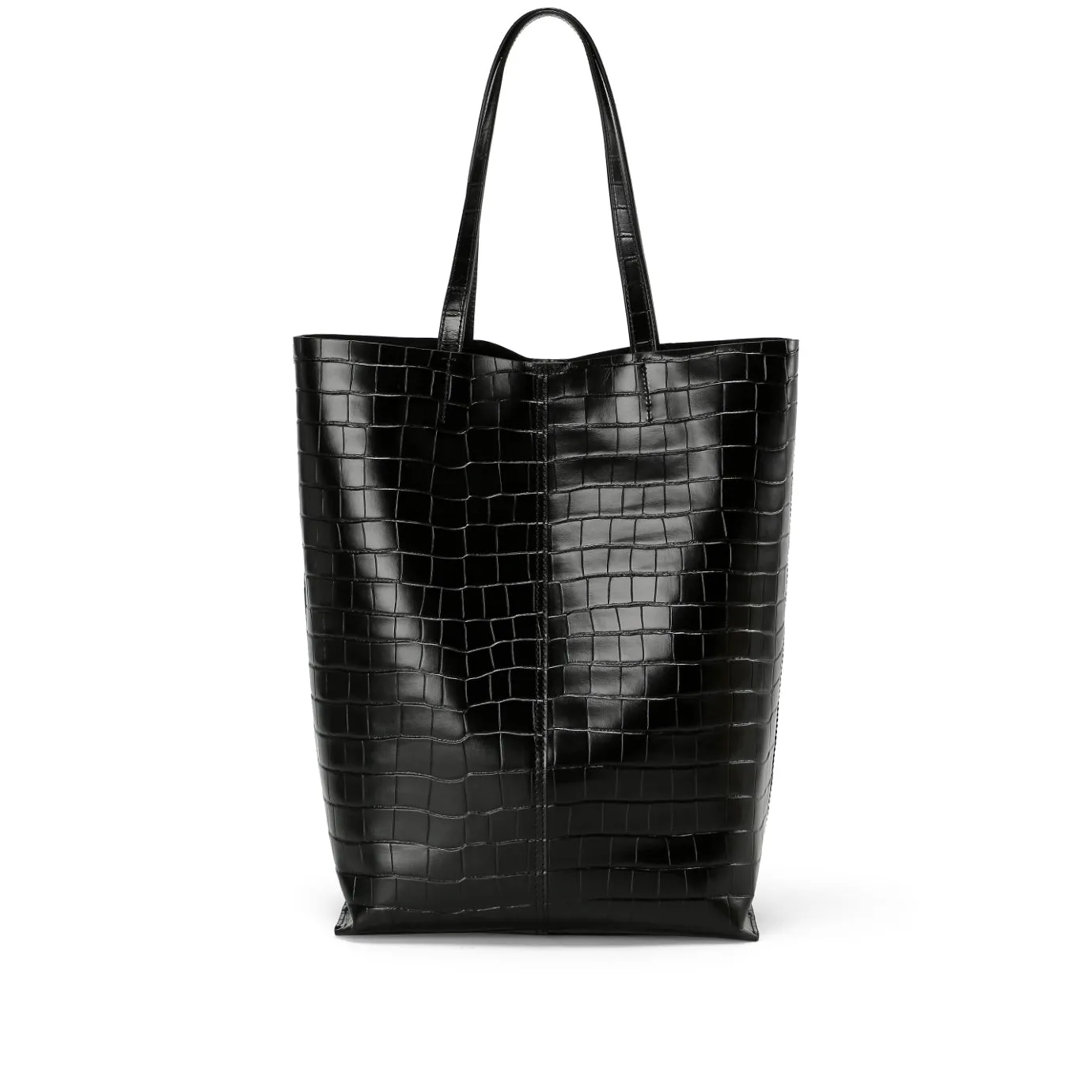 Nudist Tote Rectangulaire - Noir Embossé