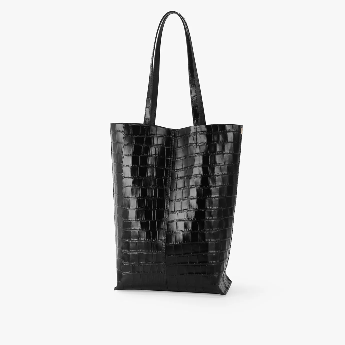 Nudist Tote Rectangulaire - Noir Embossé