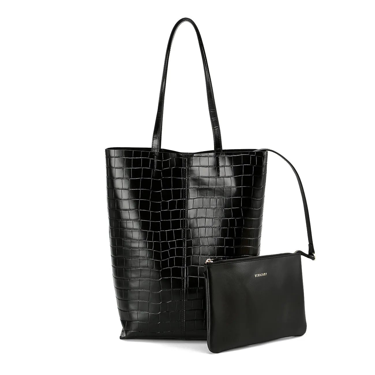 Nudist Tote Rectangulaire - Noir Embossé