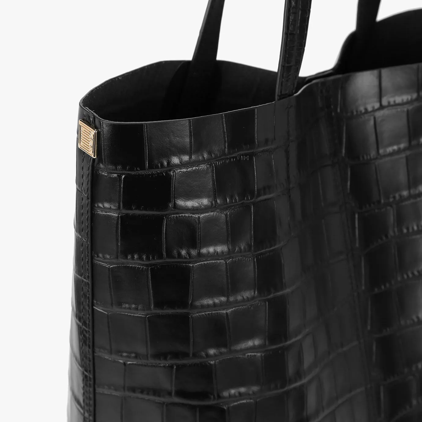 Nudist Tote Rectangulaire - Noir Embossé