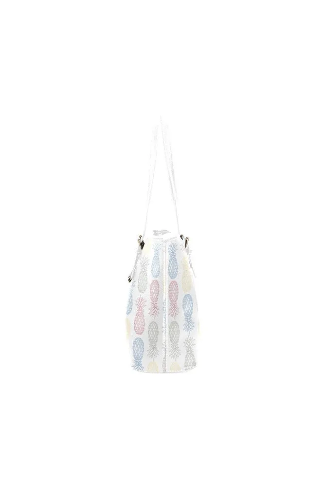 Pineapple Panache Leather Tote Bag/Small