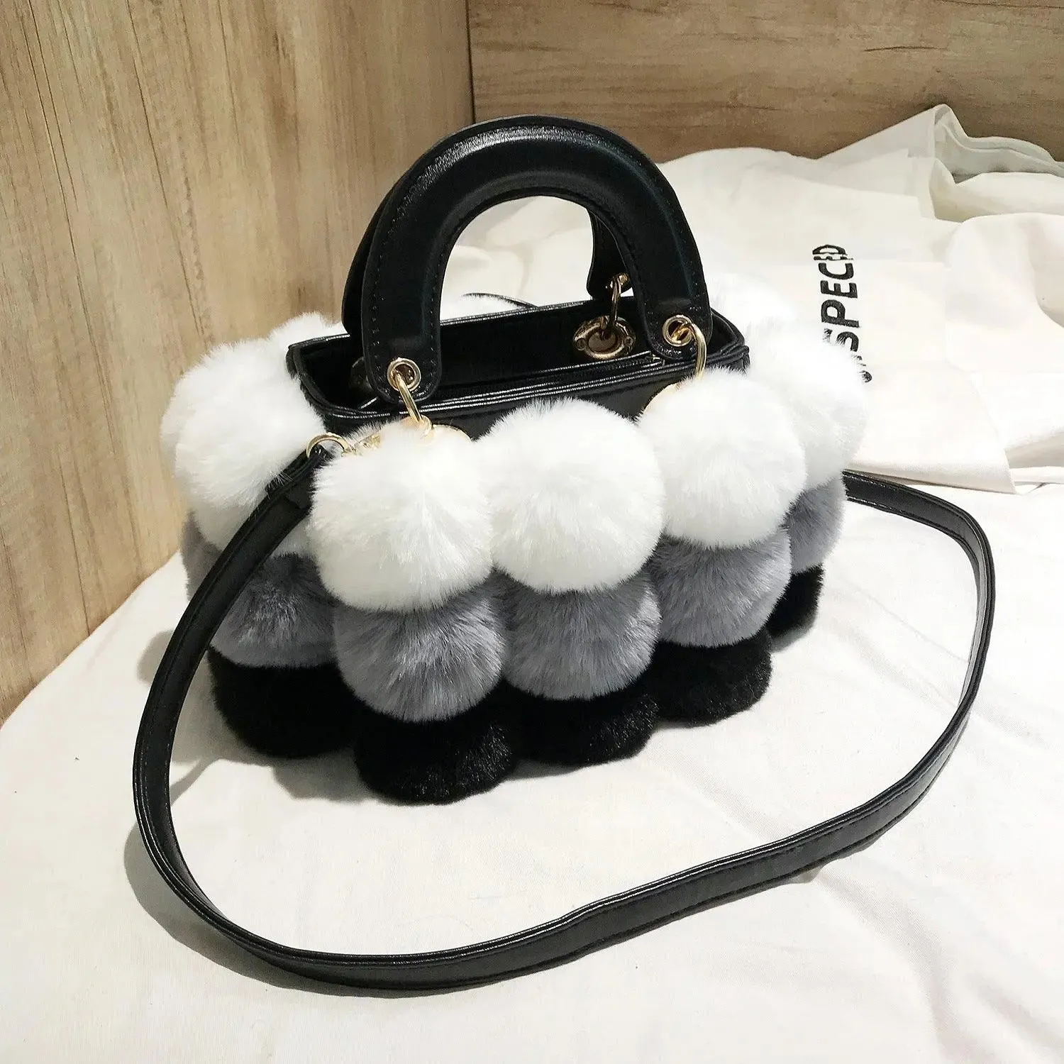 Pom Pom Detail Handbag