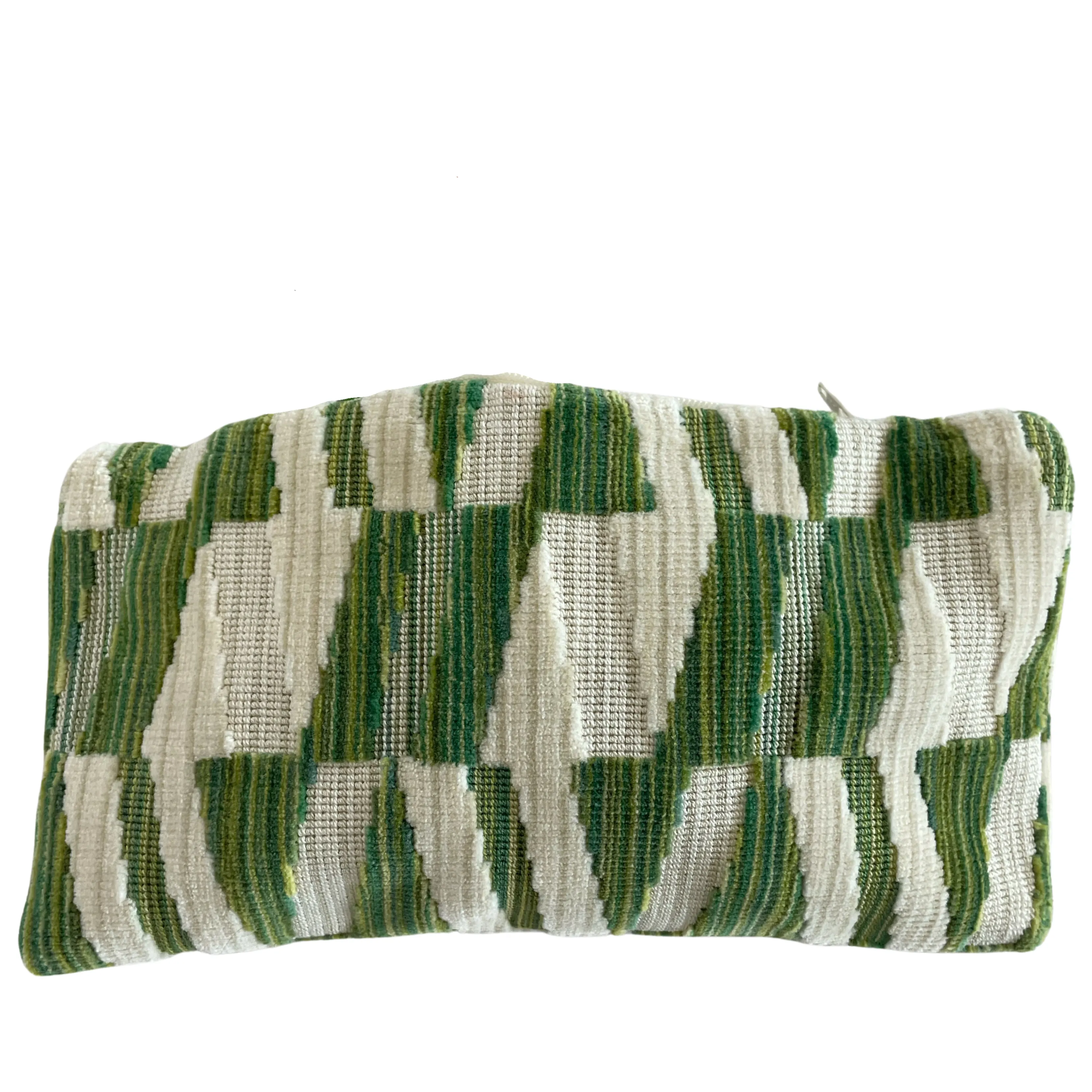 Pouch in Green Geometric Pattern