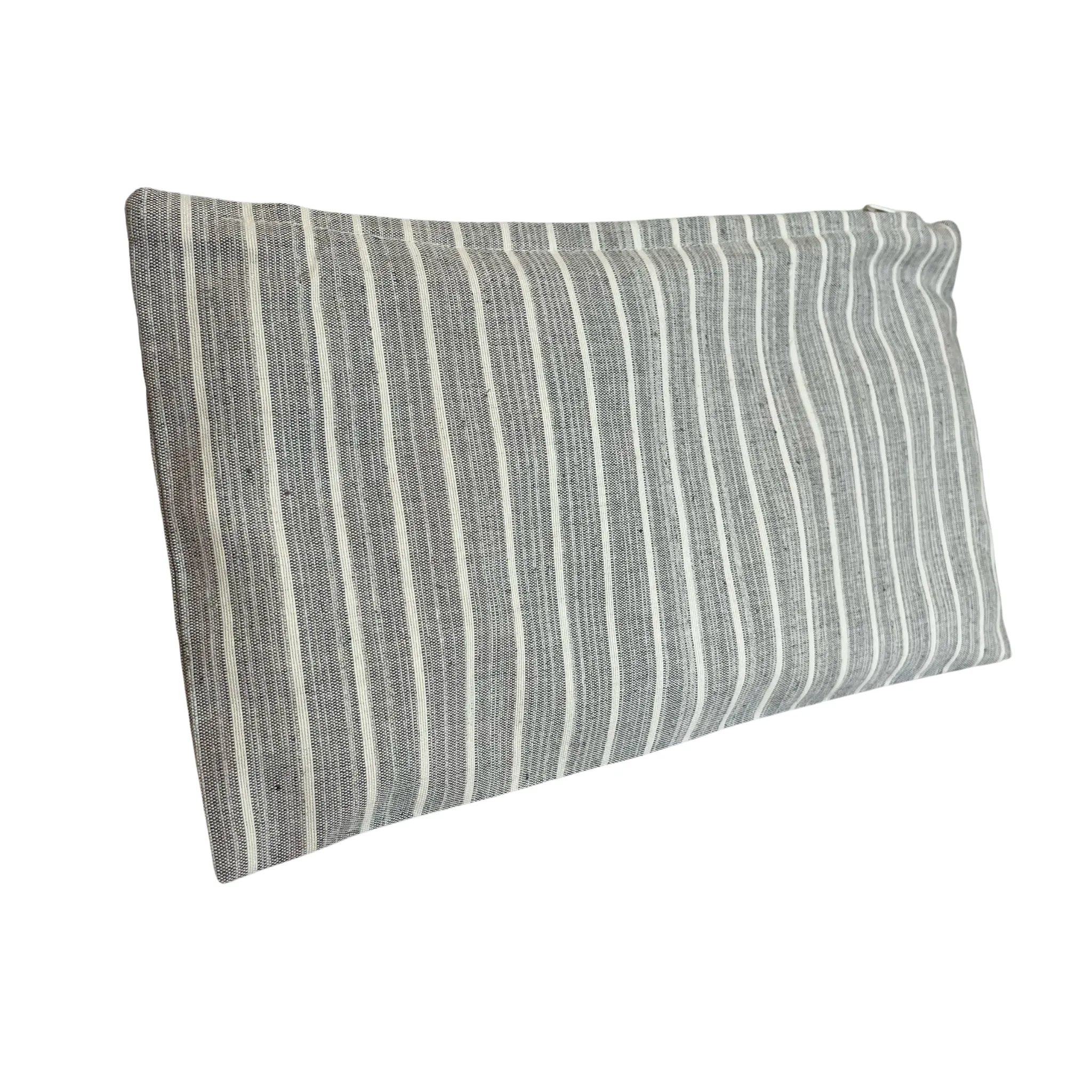 Pouch in Grey & White Stripe