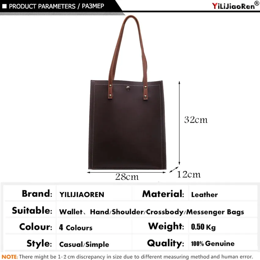 Simple Leather Crossbody Tote Bags