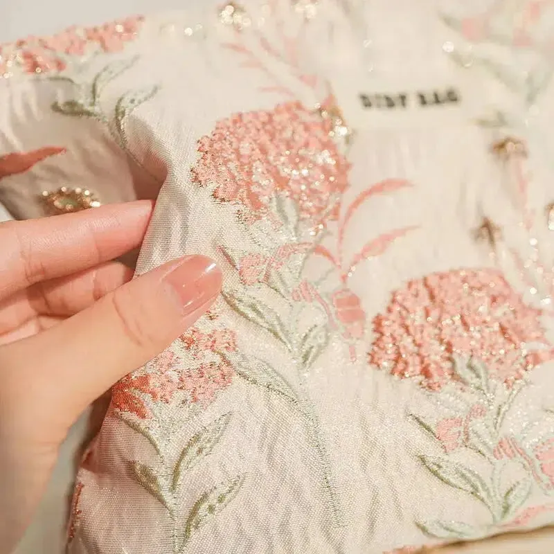 Soft Girl Floral Makeup Bag