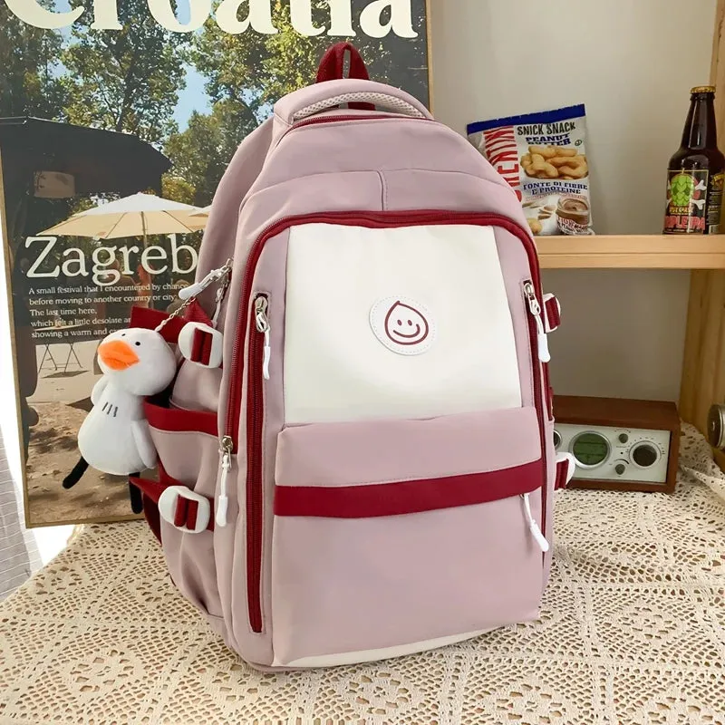 Sohiwoo Fashion Female Travel School Backpack Ladies Trendy Book Bags Women Student Laptop College Backpack Teenage Girl Boys Nylon Cool