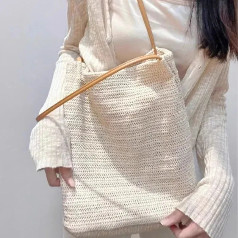 TAVIMART  -  Simple Knitted Solid Casual Shoulder Handbags Women Vintage Tender Underarm Bag Fashion Y2k Aesthetic All Match Tote Bags Trendy