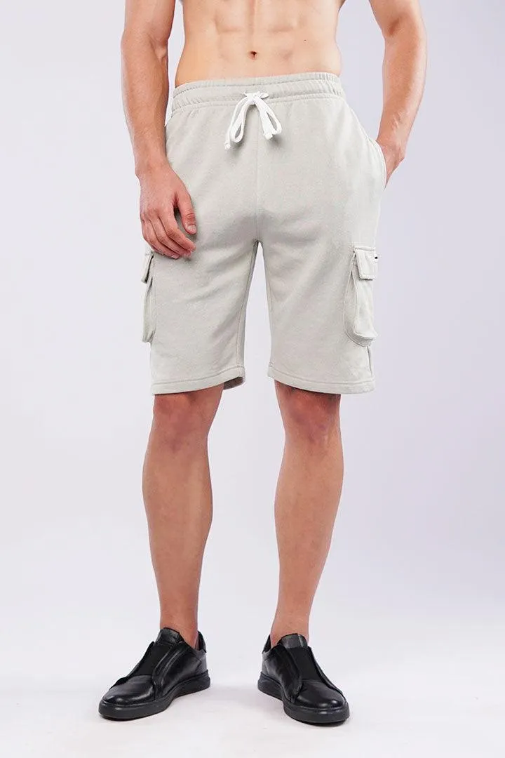 Terry Cargo Shorts - Sage Green