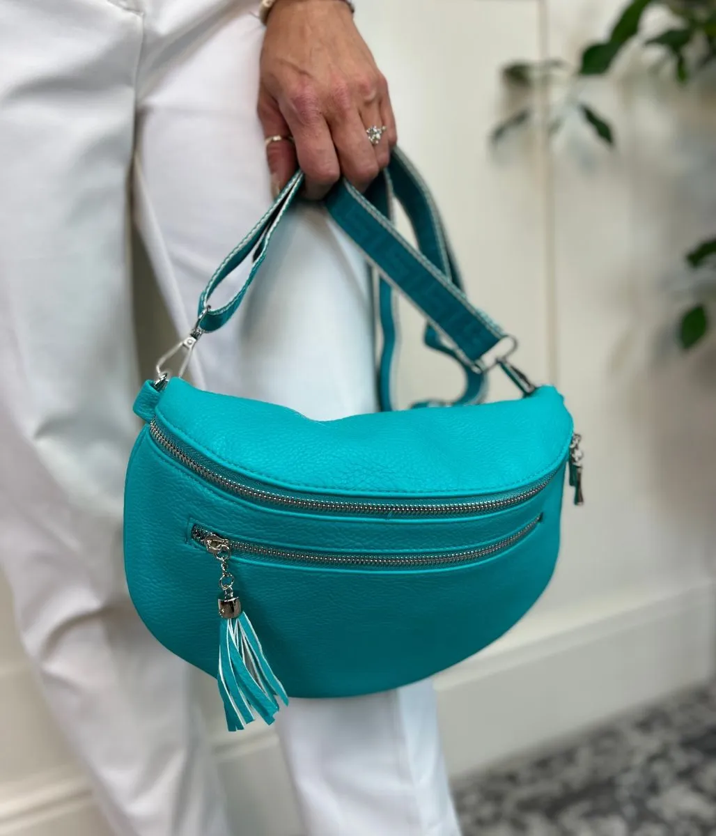 Turquoise Soft Half Moon Bag