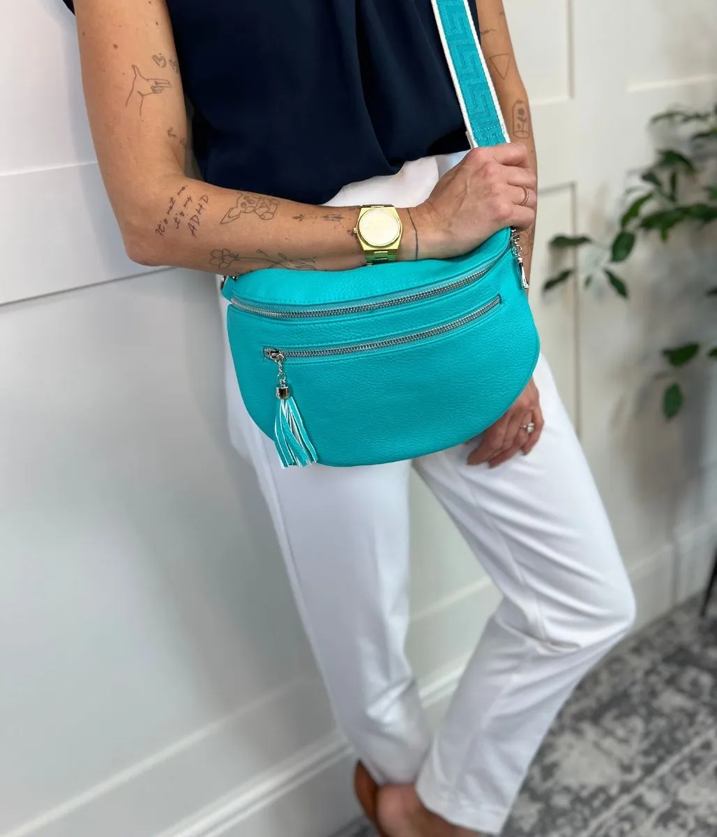 Turquoise Soft Half Moon Bag