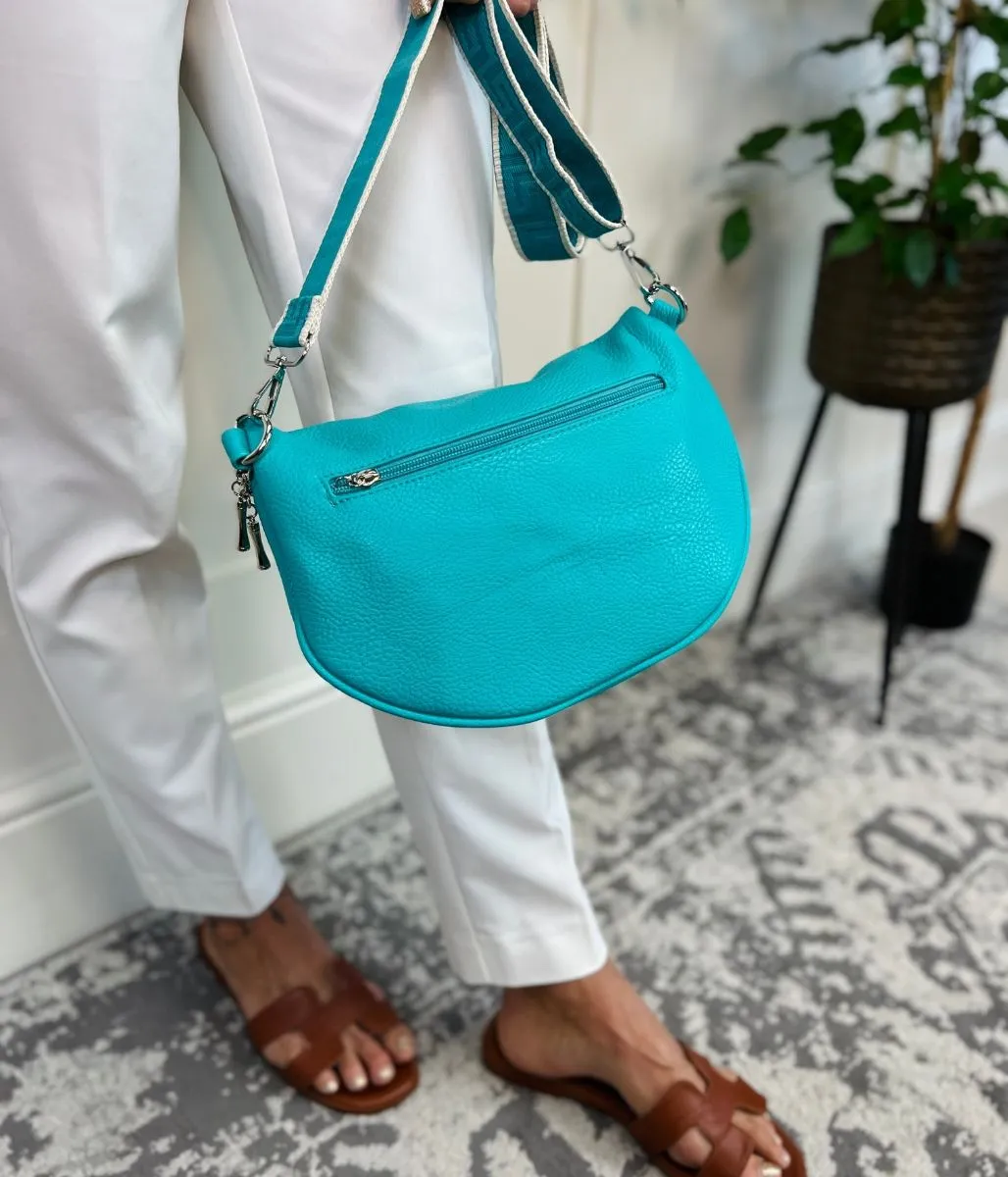 Turquoise Soft Half Moon Bag