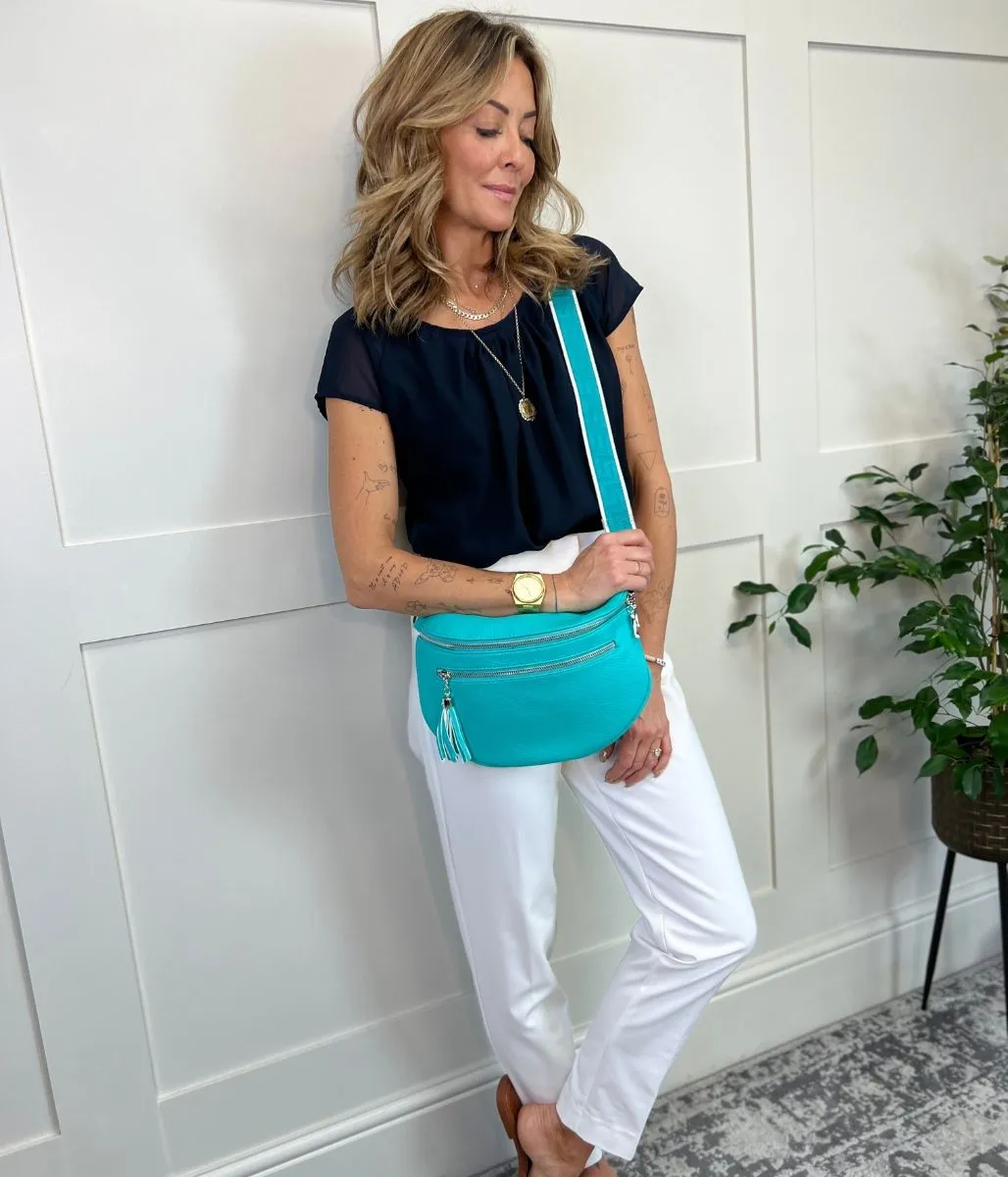 Turquoise Soft Half Moon Bag