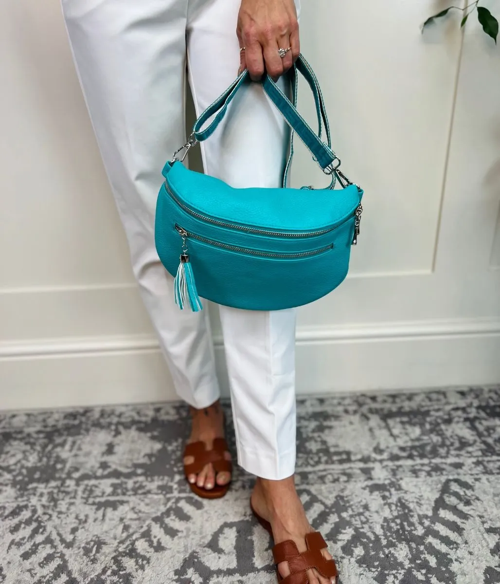 Turquoise Soft Half Moon Bag