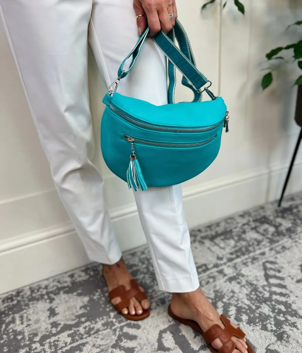 Turquoise Soft Half Moon Bag