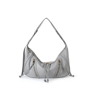 Ursula V11 En 2 Styles Sac Drapé Hobo Ou Bandoulière - Gris