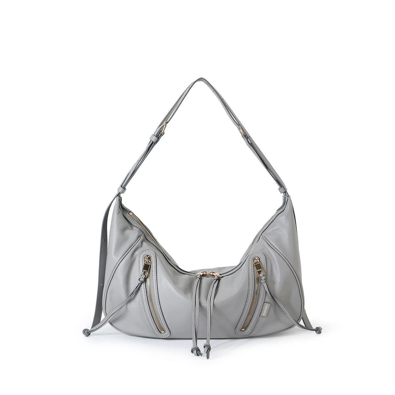 Ursula V11 En 2 Styles Sac Drapé Hobo Ou Bandoulière - Gris