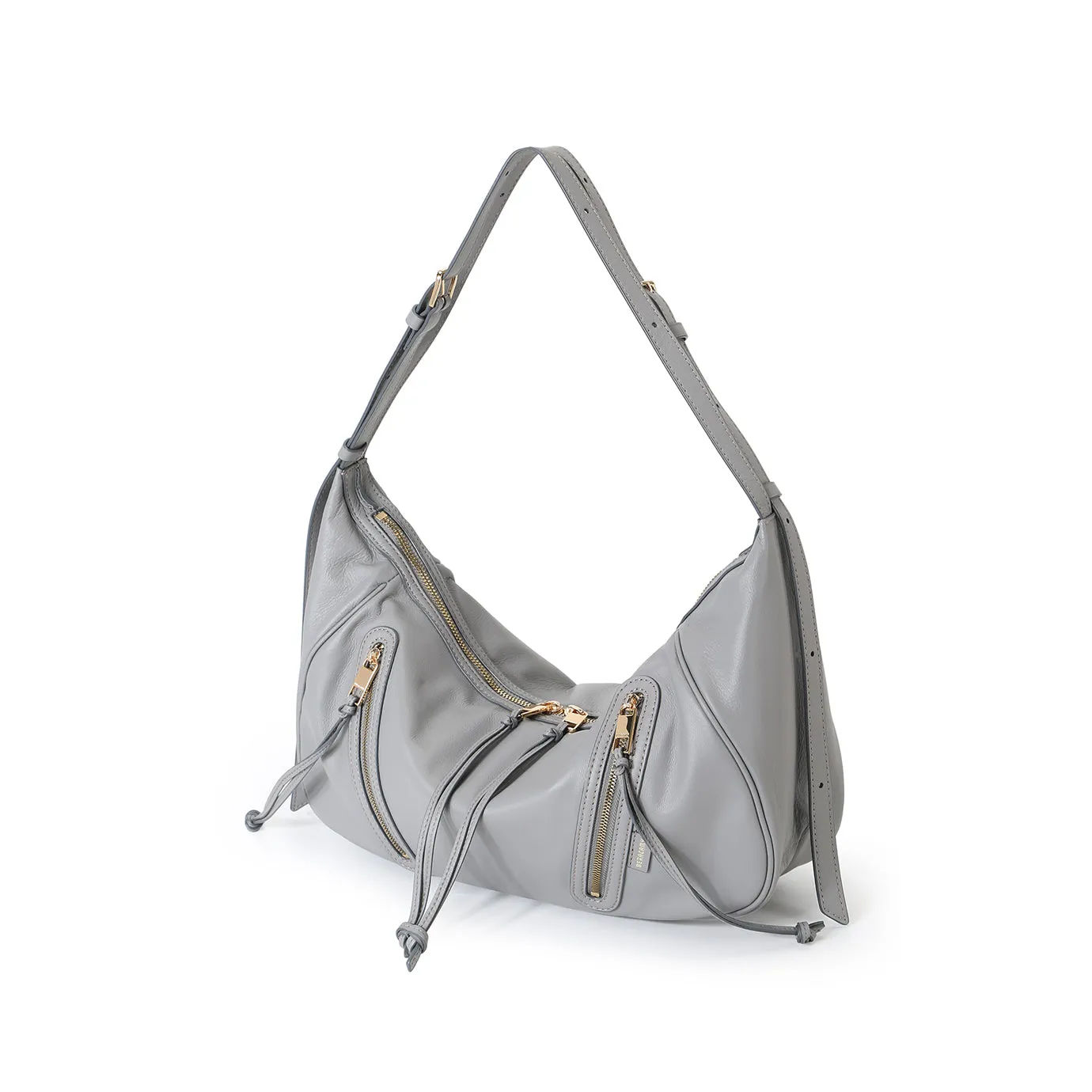 Ursula V11 En 2 Styles Sac Drapé Hobo Ou Bandoulière - Gris