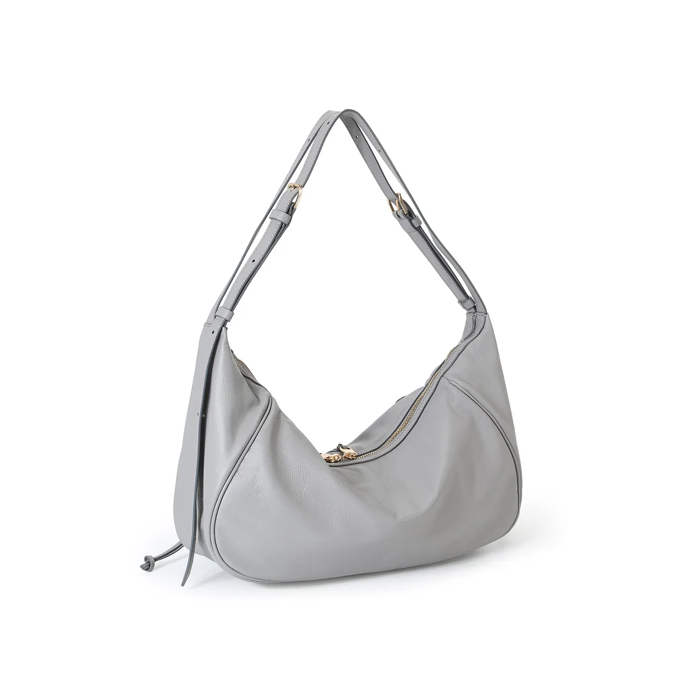 Ursula V11 En 2 Styles Sac Drapé Hobo Ou Bandoulière - Gris