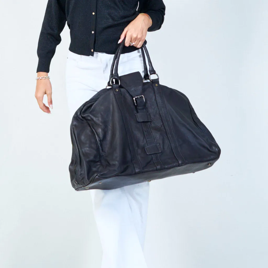 Versatile travel bag with buckle accents wholesale