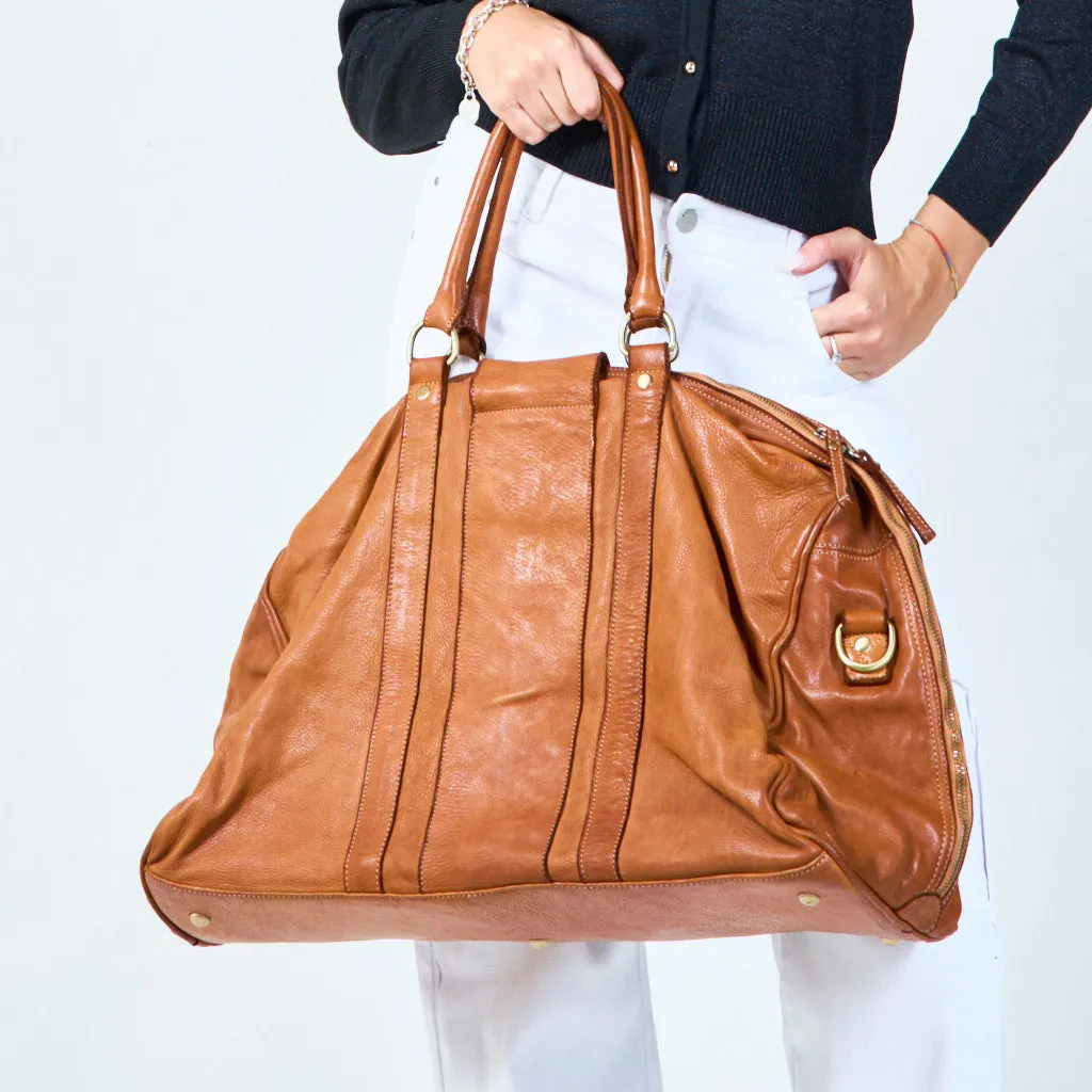 Versatile travel bag with buckle accents wholesale