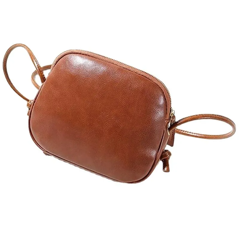 Vintage High Quality Women's Leather Shoulder Bags Brown