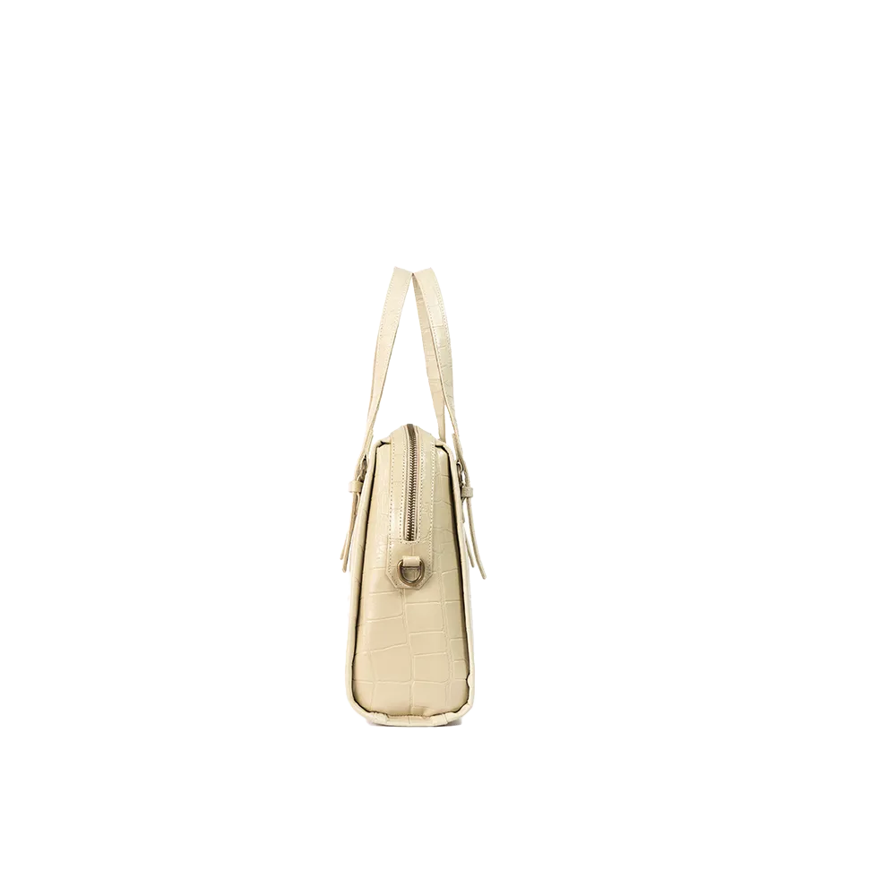 Whimstrap White Leather Handbag