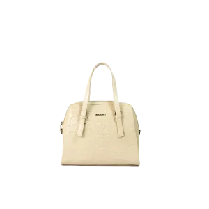 Whimstrap White Leather Handbag