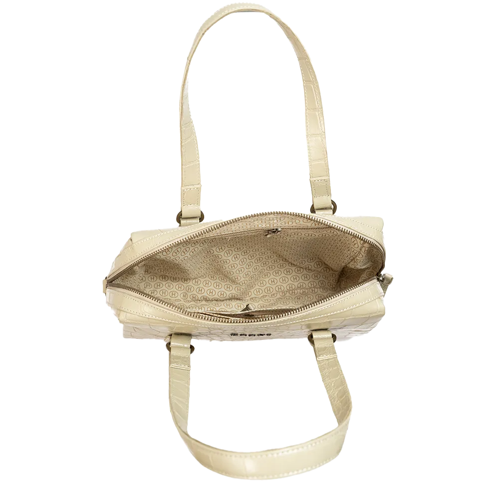 Whimstrap White Leather Handbag