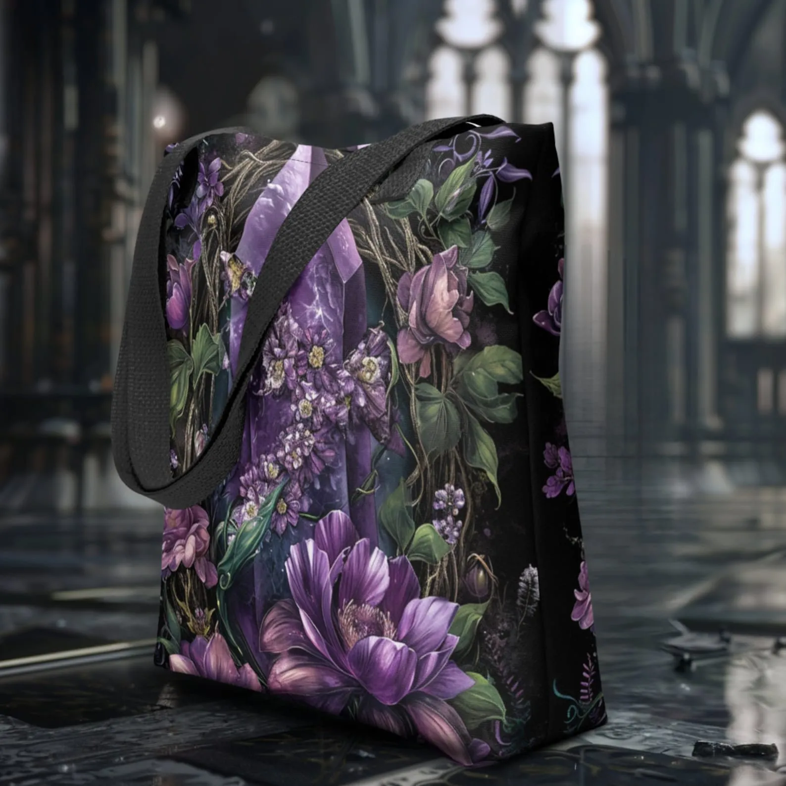 WSH - Amethyst Garden - all over print gothic tote bag