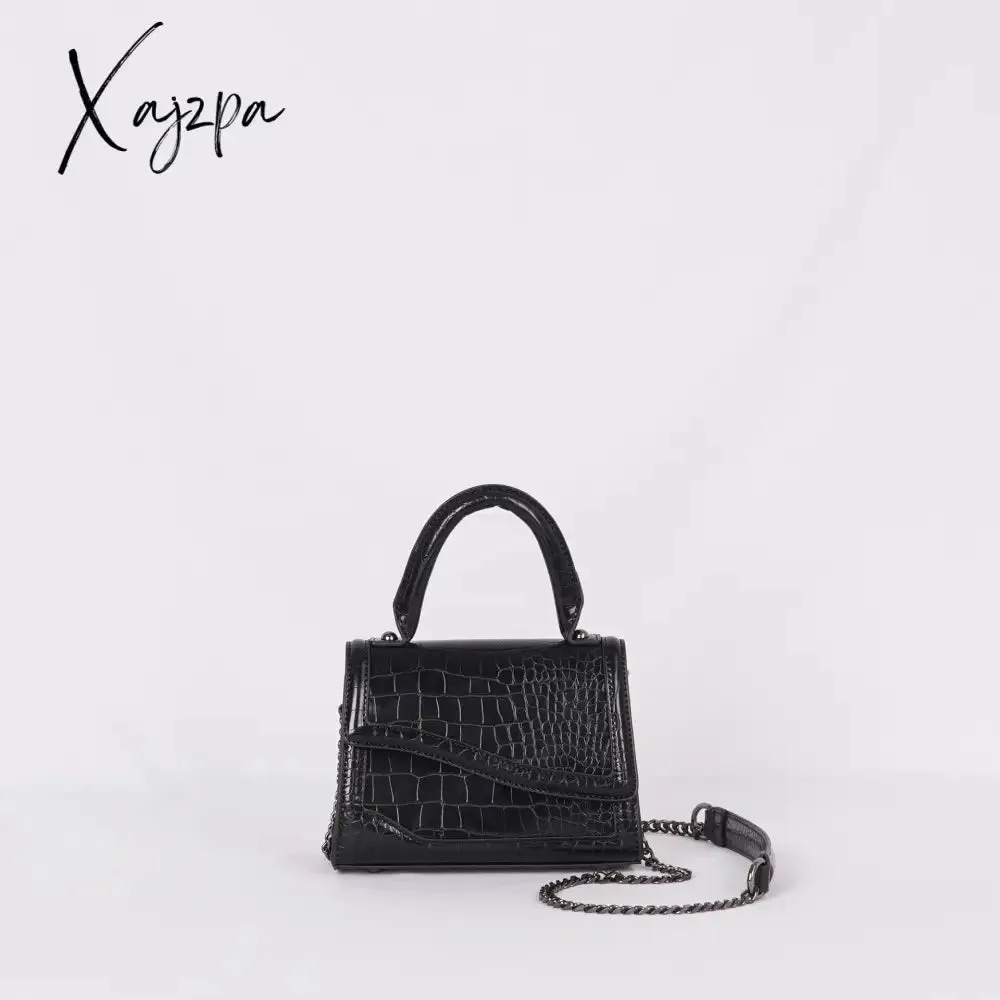 Xajzpa - Fashion Crocodile Pattern Women Bags small PU Leather Shoulder Bags for Women Chain Designer Luxury Handbag Female Travel Tote