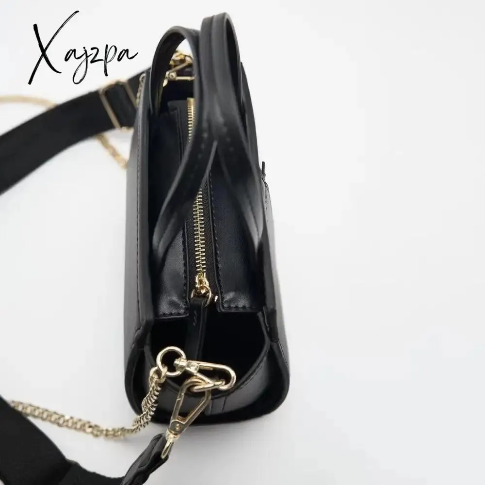 Xajzpa - New Fashion Trendy Chain Messenger Bag Handbag Fashion Square Bag High Quality Ladies Textured Crossbody Shoulder Bag